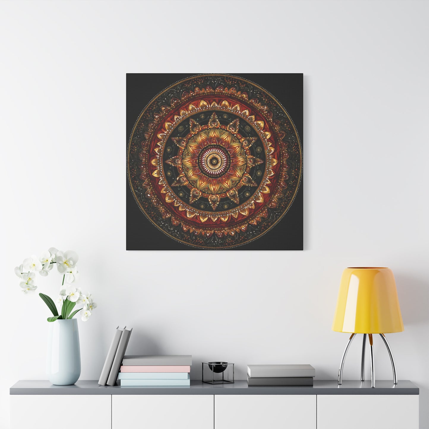Elegant Mandala Wall Art - Stretched Canvas Decor for Home & Office