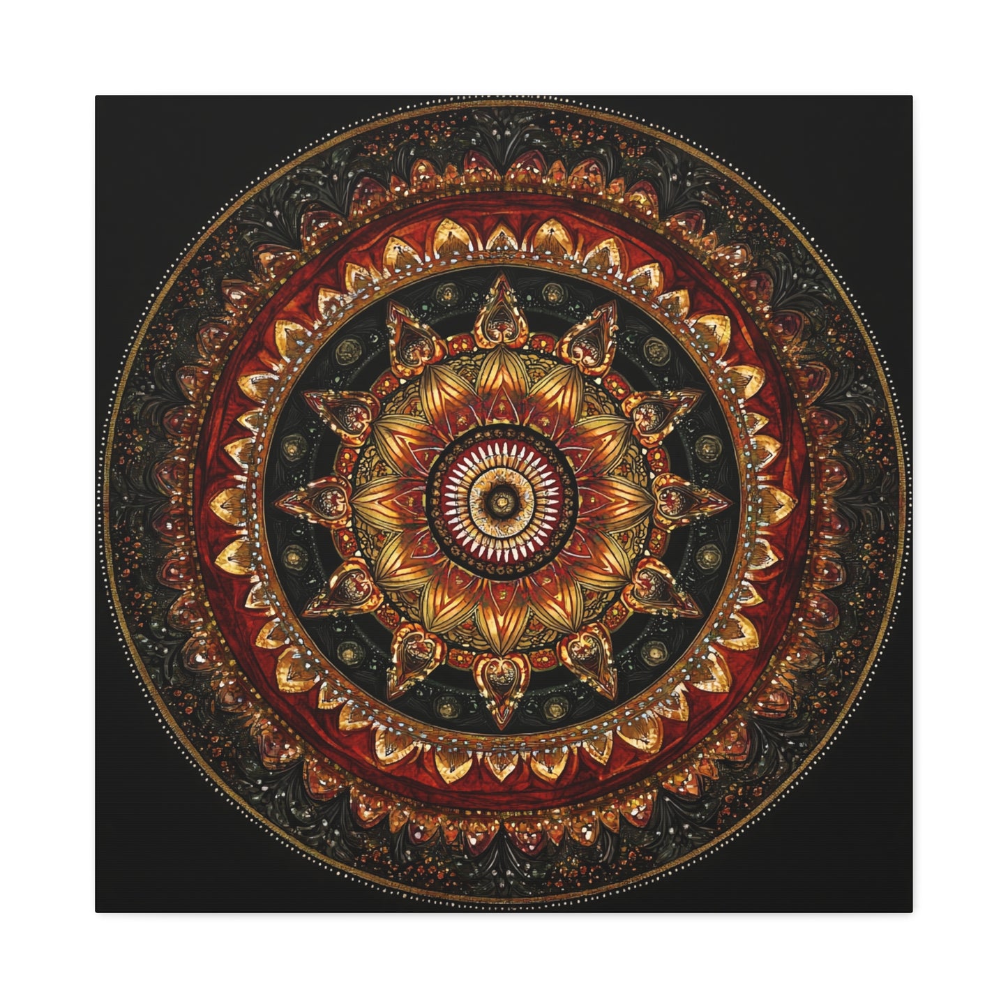 Elegant Mandala Wall Art - Stretched Canvas Decor for Home & Office