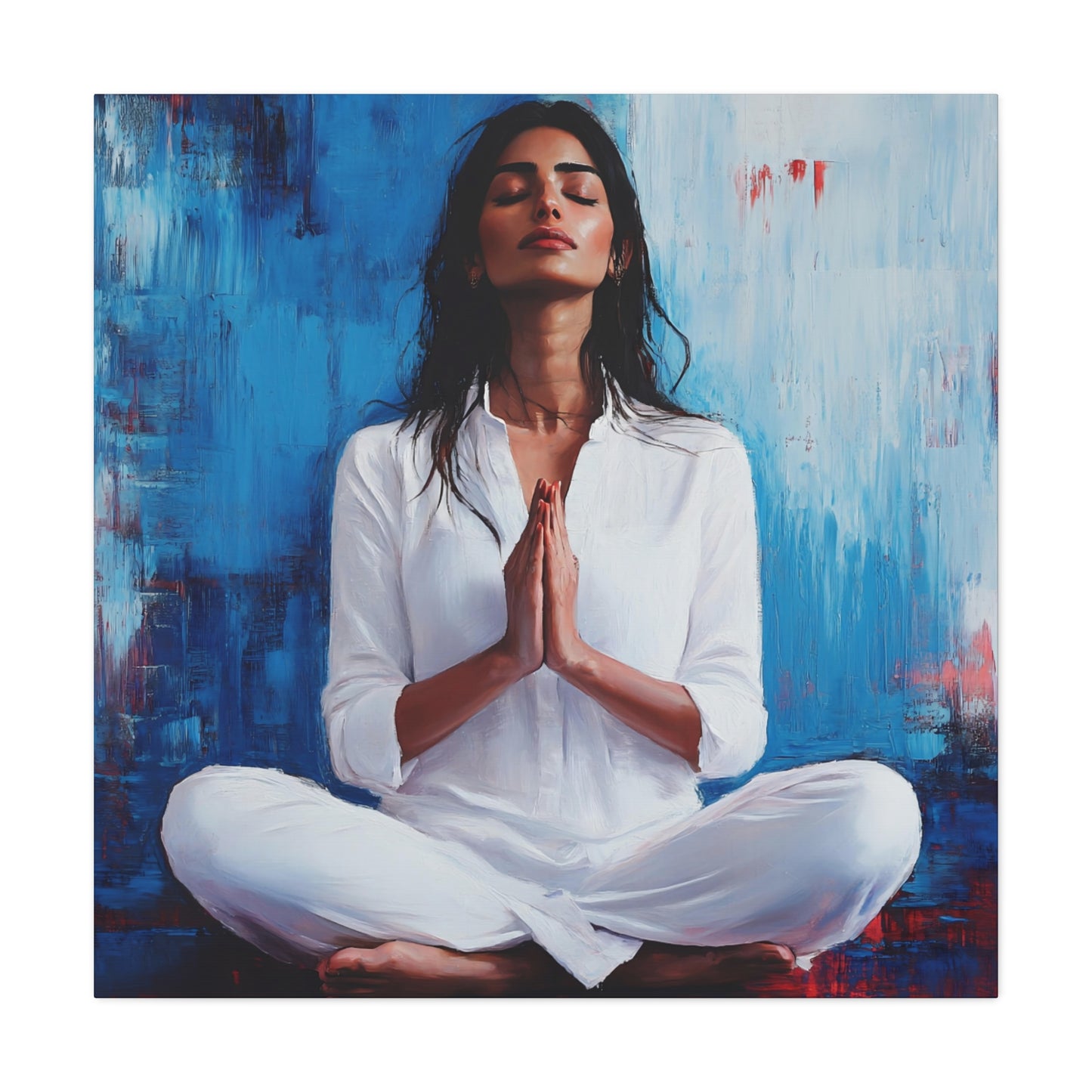 Zen Meditative Canvas Art – 12x12 Stretched Wall Decor for Mindfulness