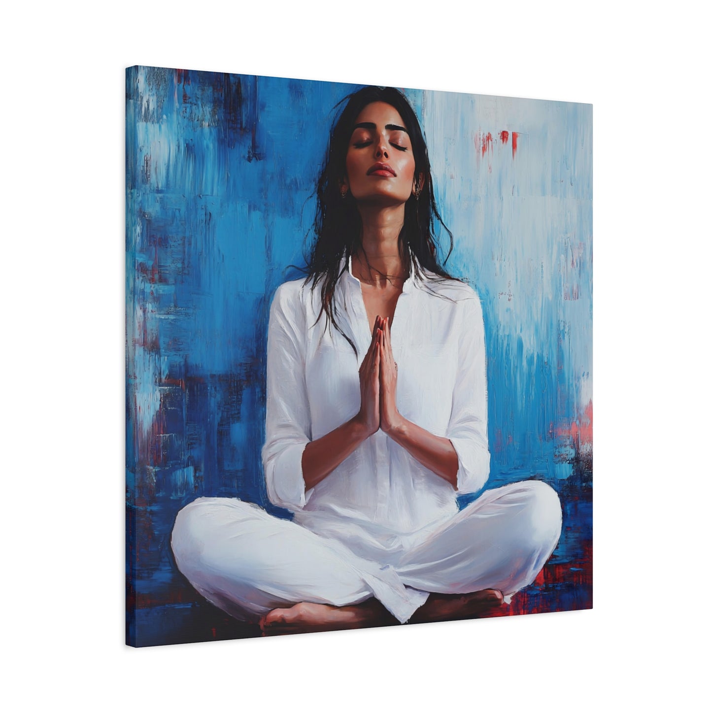 Zen Meditative Canvas Art – 12x12 Stretched Wall Decor for Mindfulness