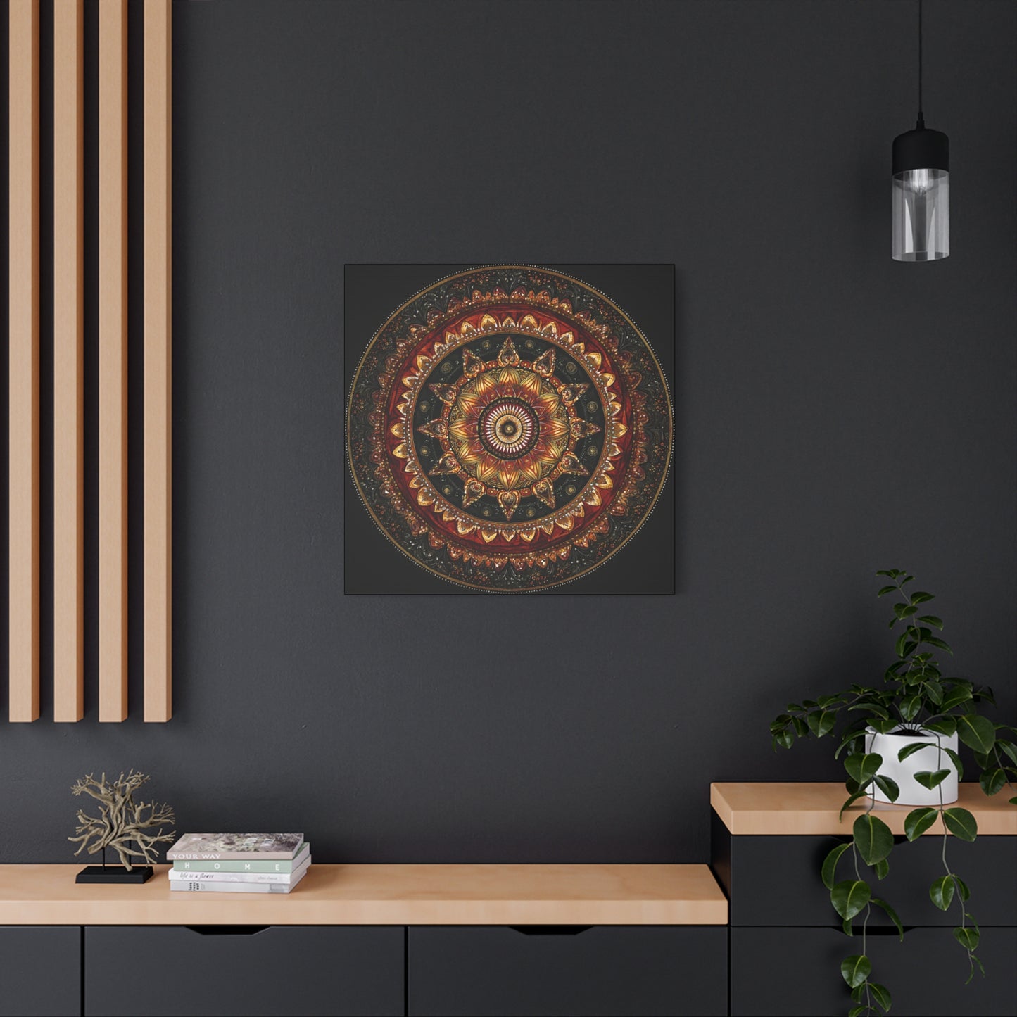 Elegant Mandala Wall Art - Stretched Canvas Decor for Home & Office