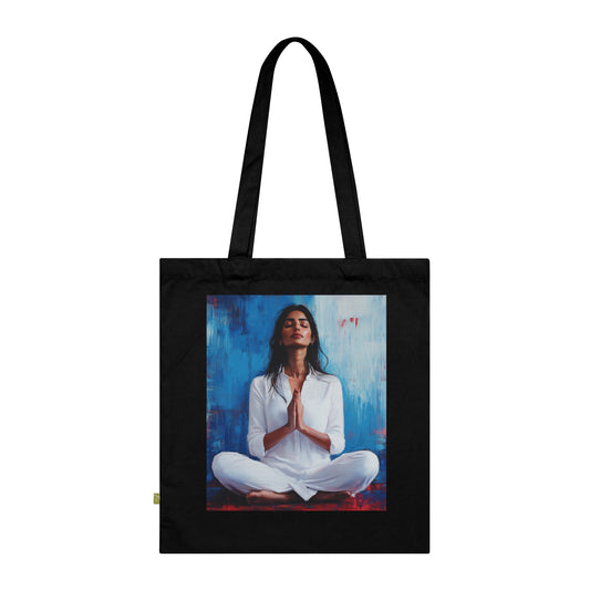 Meditation-Inspired Organic Cotton Tote Bag - Mindfulness and Calm