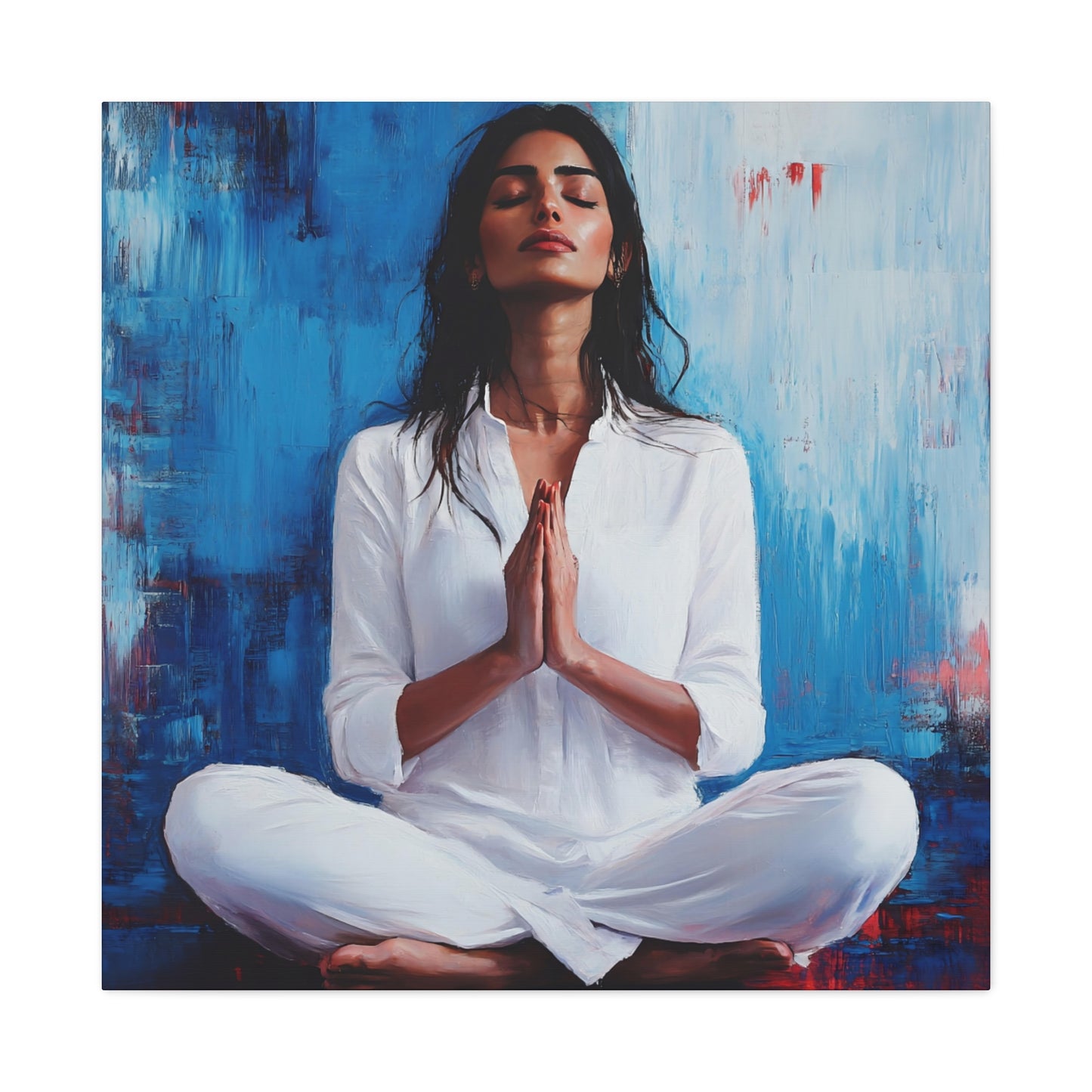 Zen Meditative Canvas Art – 12x12 Stretched Wall Decor for Mindfulness