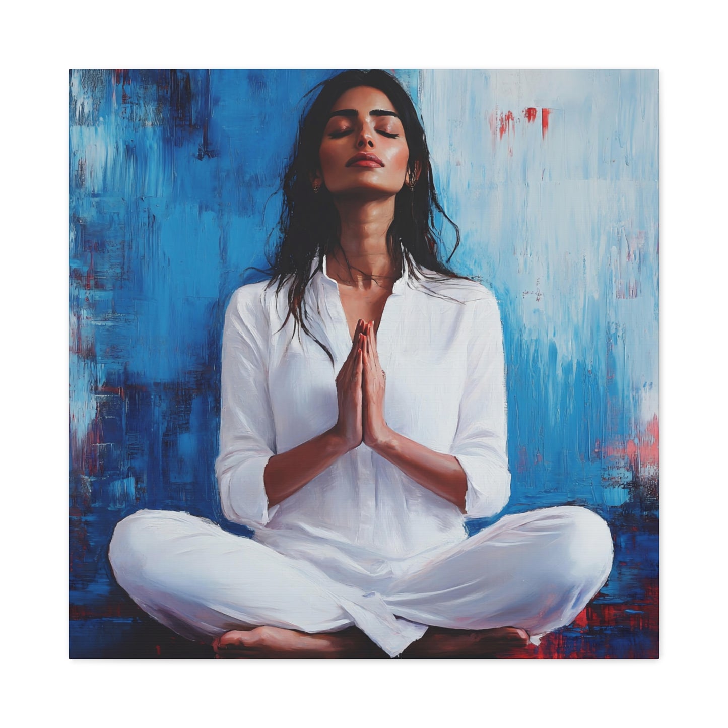 Zen Meditative Canvas Art – 12x12 Stretched Wall Decor for Mindfulness