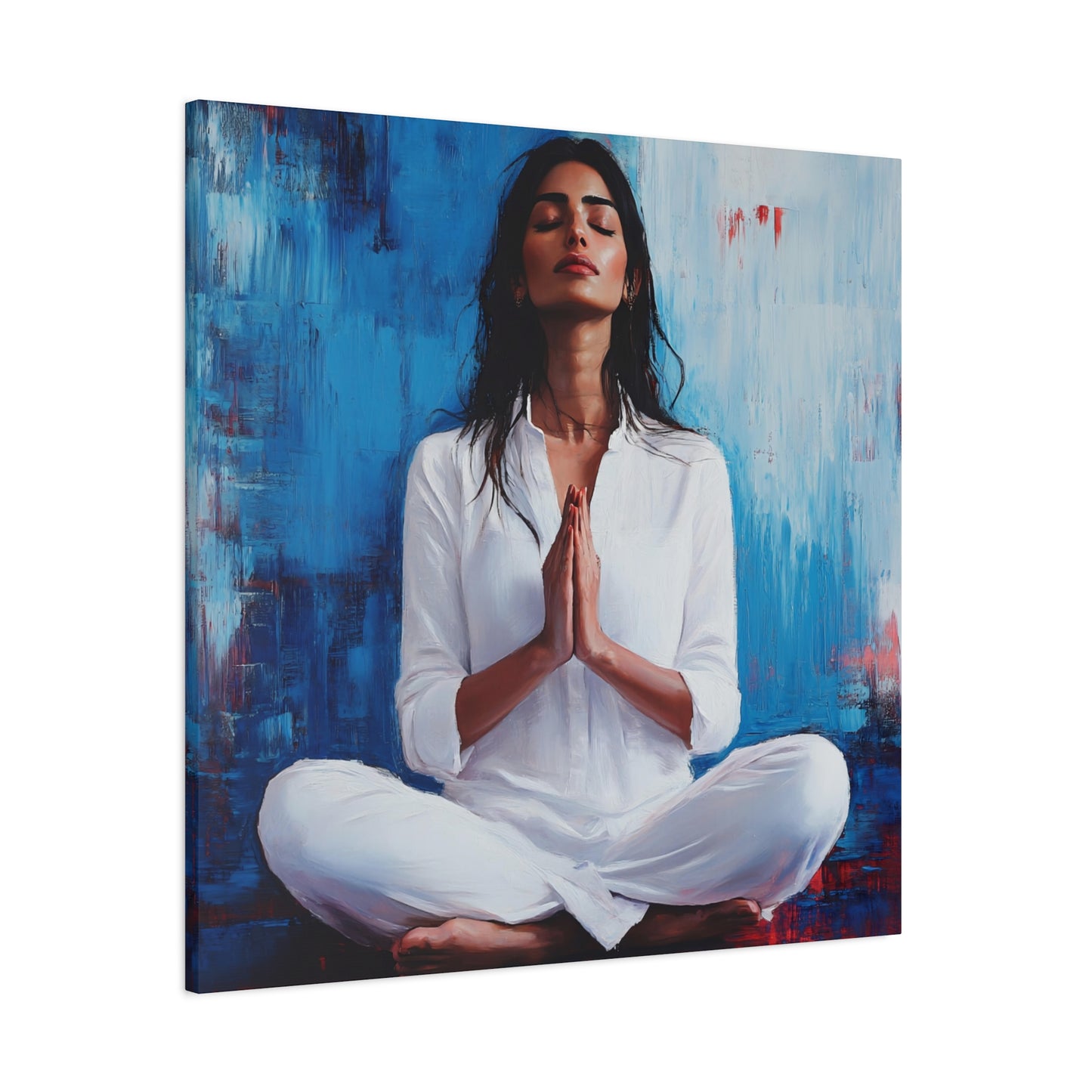 Zen Meditative Canvas Art – 12x12 Stretched Wall Decor for Mindfulness