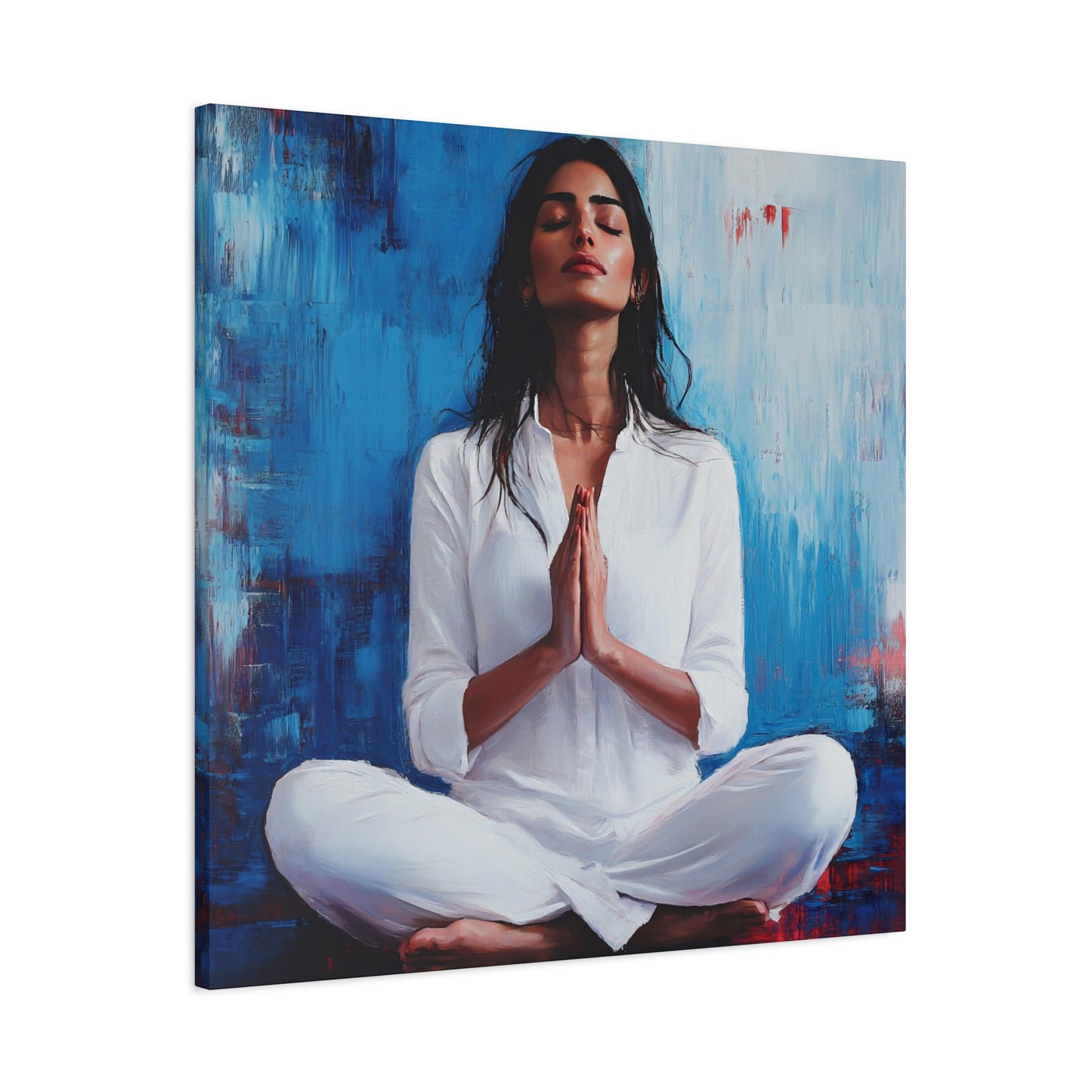 Zen Meditative Canvas Art – 12x12 Stretched Wall Decor for Mindfulness