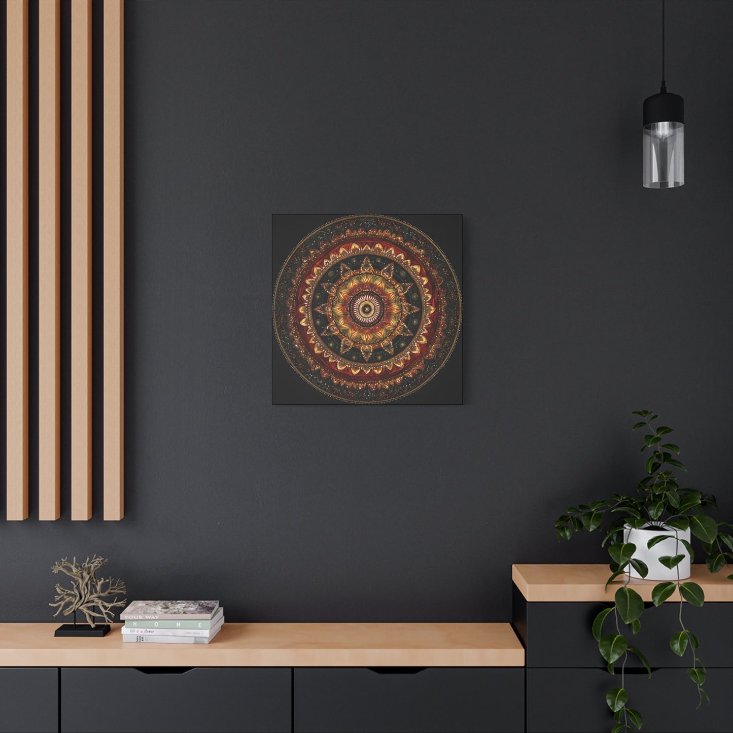 Elegant Mandala Wall Art - Stretched Canvas Decor for Home & Office