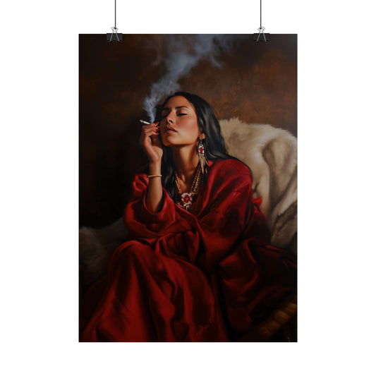 Elegant Smoking Woman Poster | Bohemian Art Print | Vintage Decor