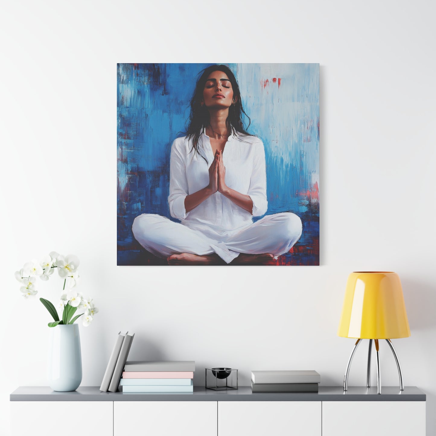 Zen Meditative Canvas Art – 12x12 Stretched Wall Decor for Mindfulness