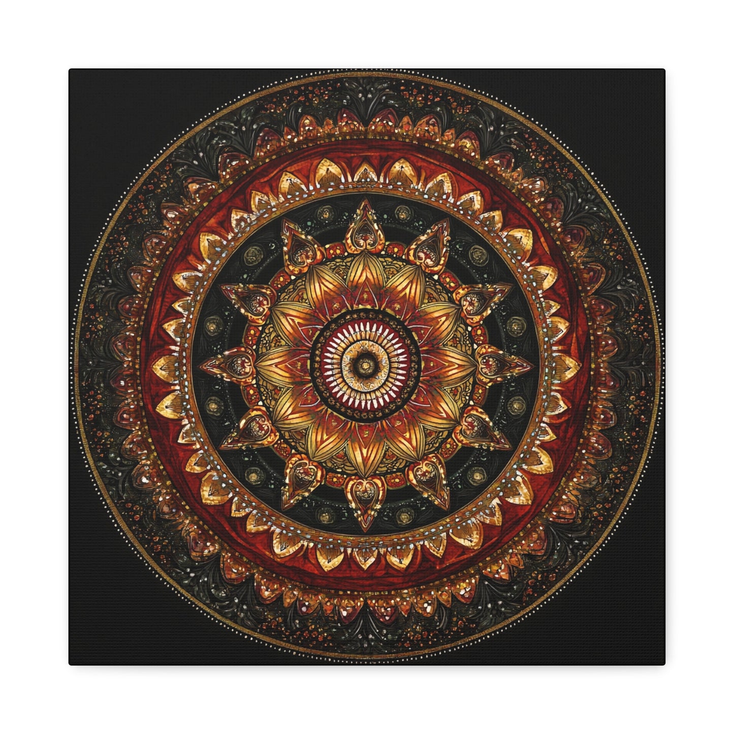 Elegant Mandala Wall Art - Stretched Canvas Decor for Home & Office